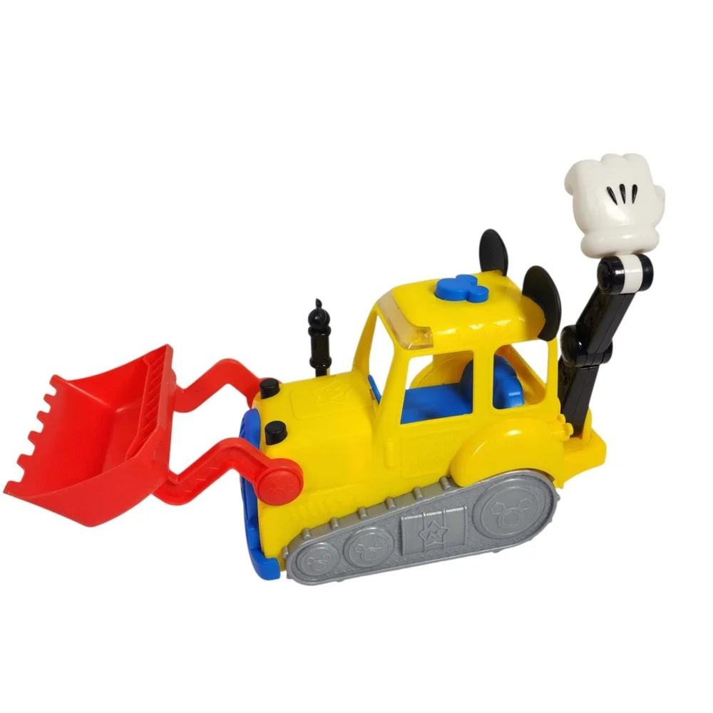 Disney Mickey Mouse Goofy Construction Bulldozer‎ Toy Yellow Red Bucket